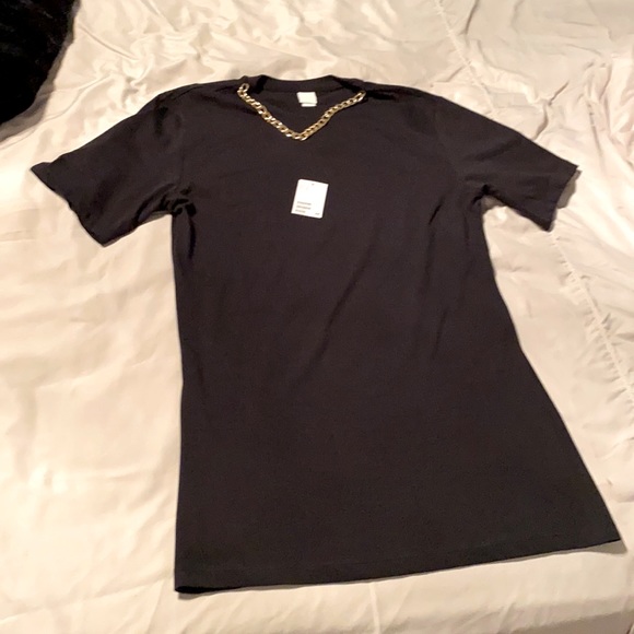 TEE-SHIRT DRESS WITH GOLD CHAIN -H&M - Picture 2 of 3